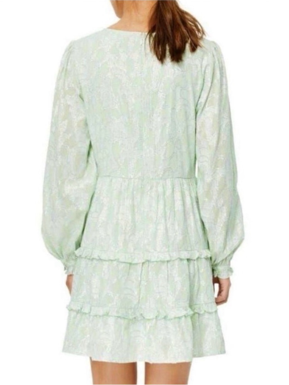 NWT Roller Rabbit Green & Silver Dress with belt - size Medium - Picture 3 of 9